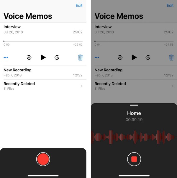 record audio with voice memo app