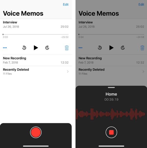 registra l'audio con l'app memo vocale