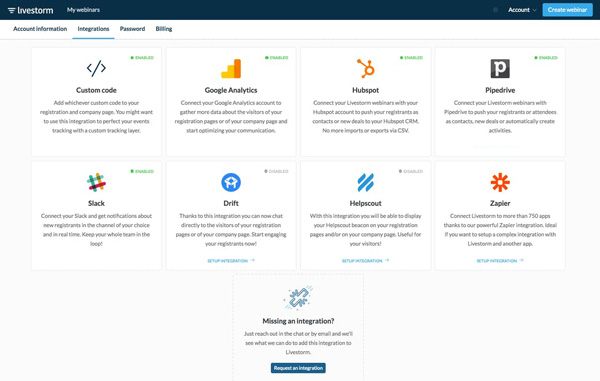 integración de livestorm