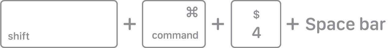 Shift + Command + 4 + Space