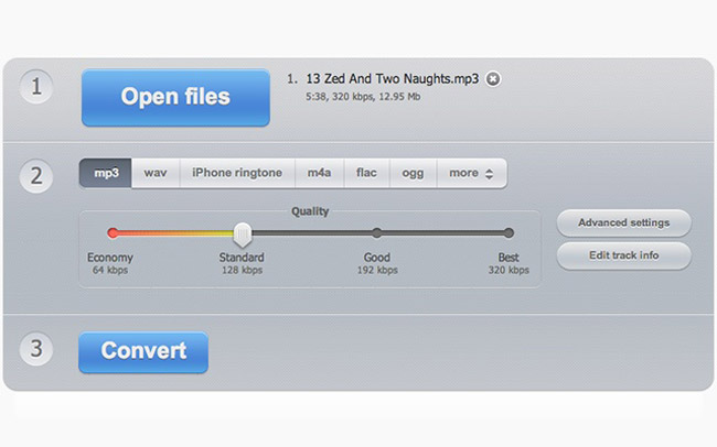 extract audio from video via Online Audio Converter