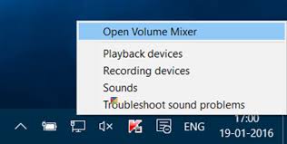 Öffnen Sie den Volume-Mixer