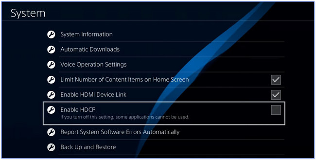 choose the System button