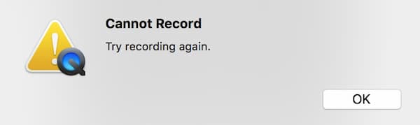 quicktime cannot record