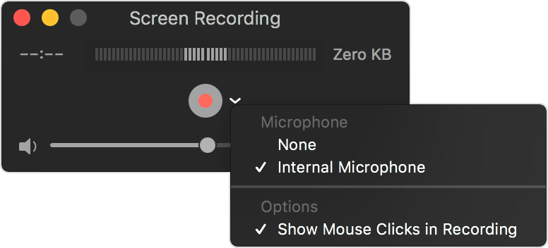 quicktime-inspelning intern mikrofon