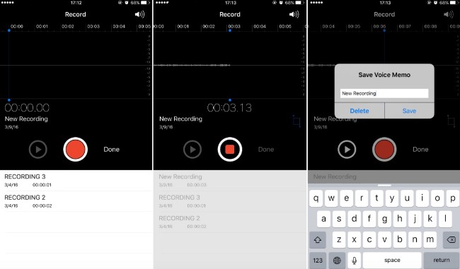 record iphone audio with voice memo