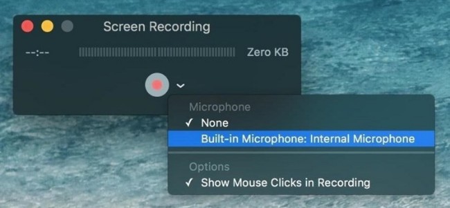 quicktime player screen recording