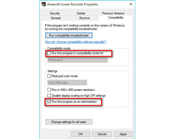 Run Screen Recorder as Admin