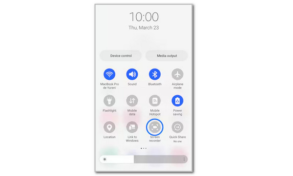 Tap Screen Recorder Button