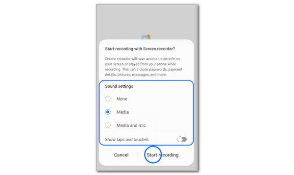 Tap Start Recording Button
