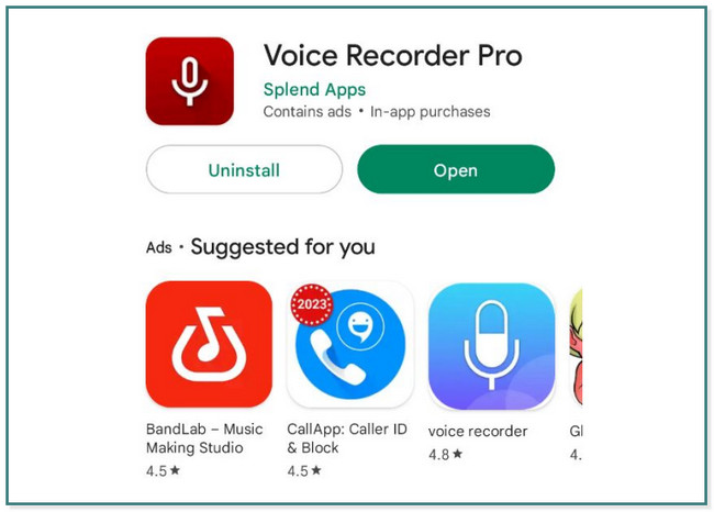 Se etter Voice Recorder Pro i Google Play Store