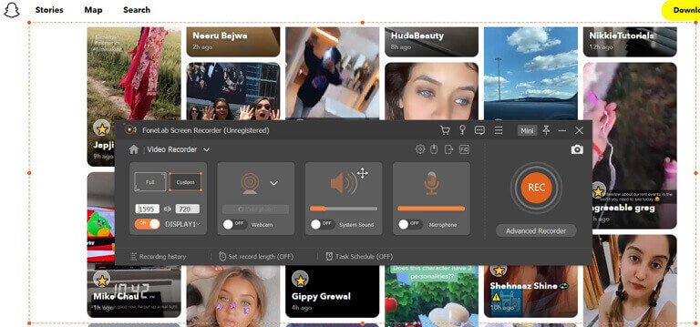 screen record snapchat computer