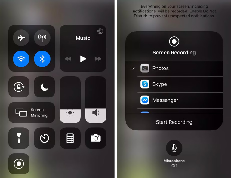 screen record snapchat on iphone