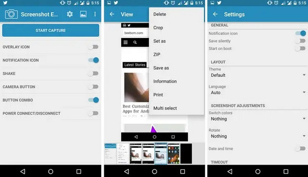 Tap Start Capture Button