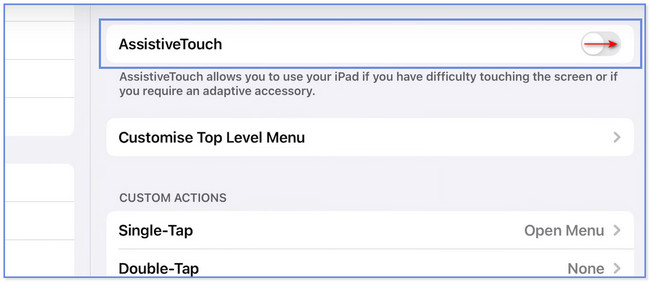 tap the AssistiveTouch button at the top