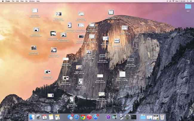 capturas de pantalla en el escritorio de Mac