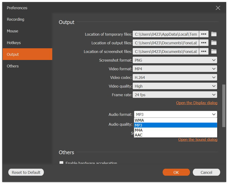 set output ringtone format