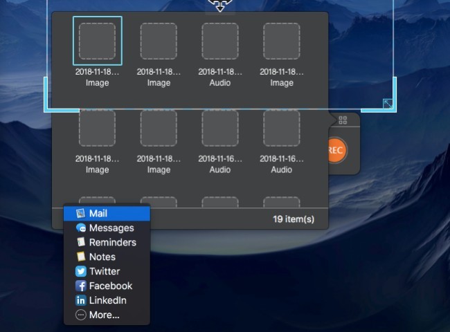 share the mac laptop recording file