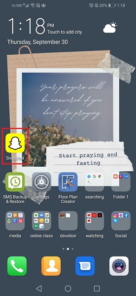 Snapchat-app op je Android