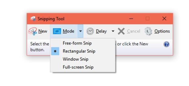 snipping tool modes