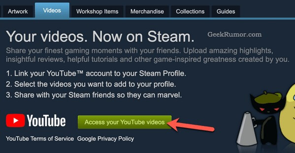 Steam videófelvétel közzététele