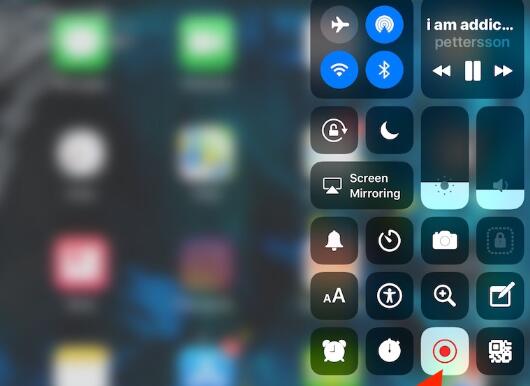 tap screen recording icon on ipad