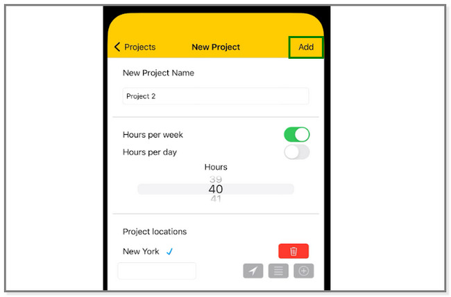 choose the Project Locations section