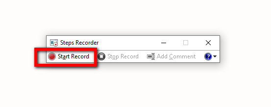 Steps Recorder record button