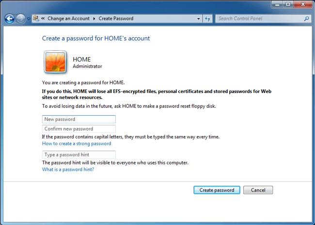 Windows-wachtwoord toevoegen