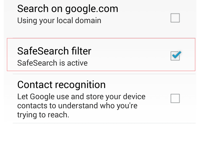 android safesearch
