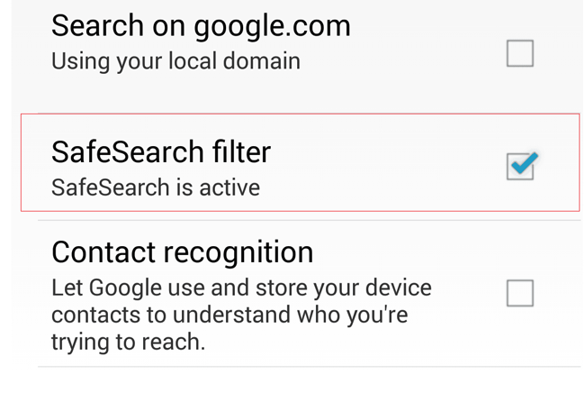 android Safesearch