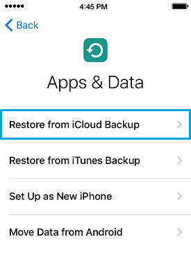 Récupérer depuis iCloud