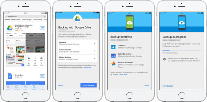 google drive backup iphone