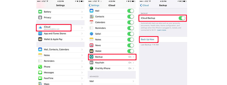 İPhone'u iCloud'a yedekleme