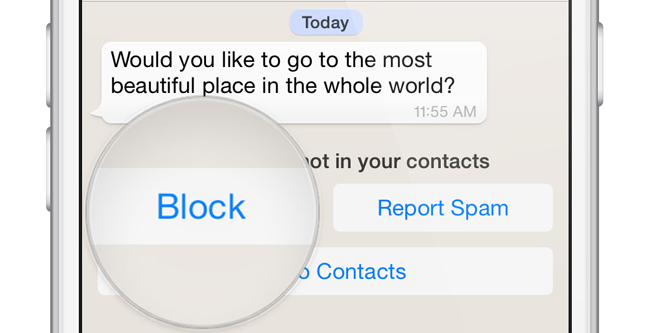 blokować kontakty WhatsApp