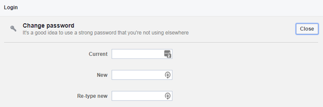 change facebook password