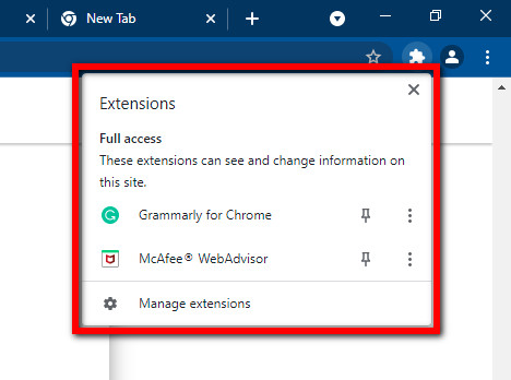 Desativar plug-ins e extensões