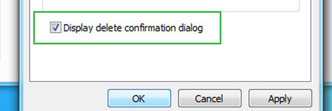 enable delete confirmation dialog