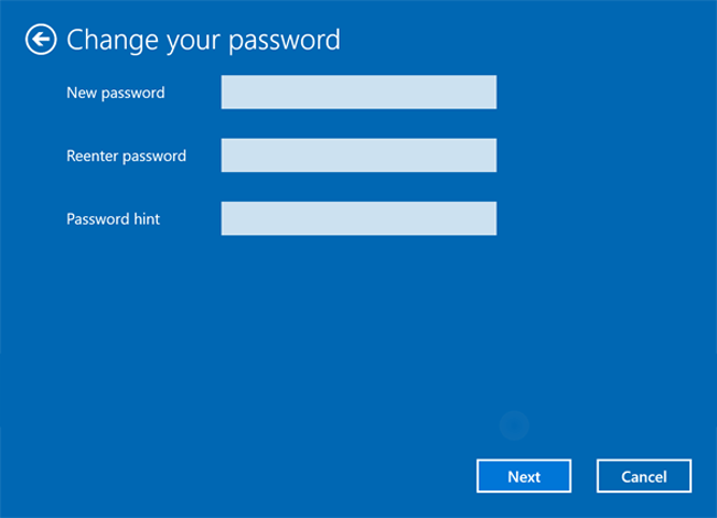 enter user password