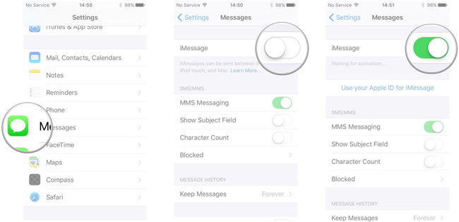 activer iMessage