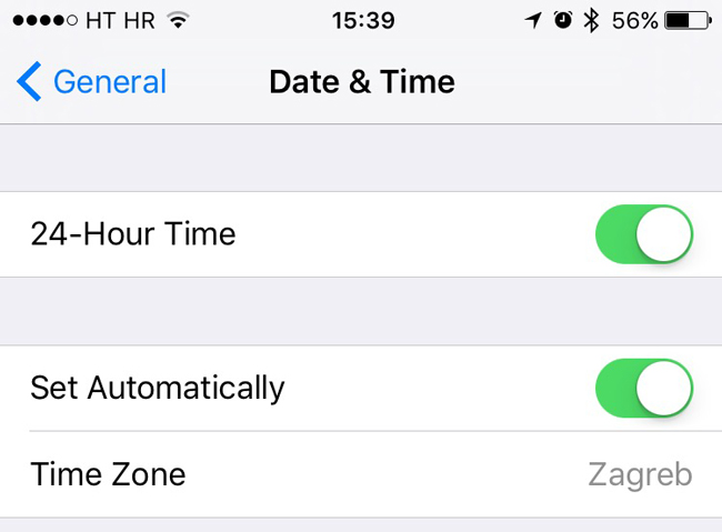 проверьте дату и время iphone