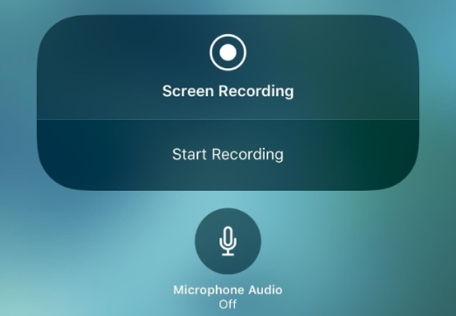 ligar o áudio na gravação da tela do iPhone