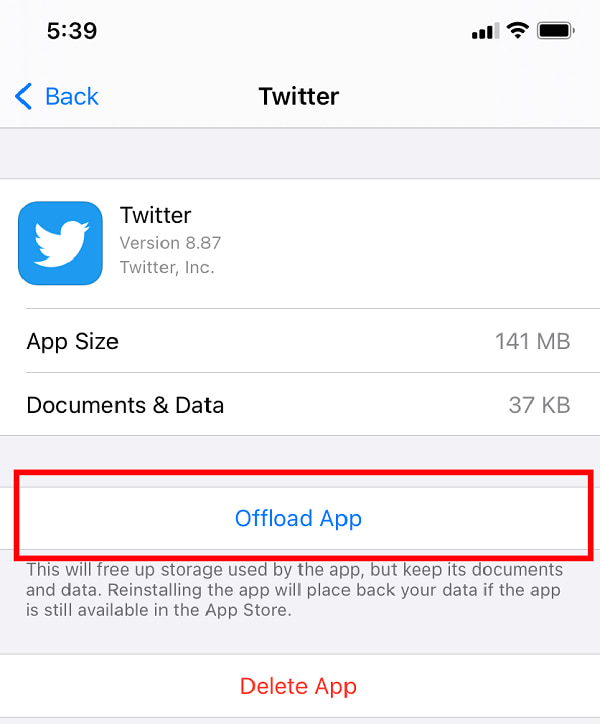 Offload Twitter App
