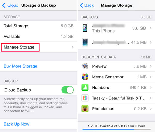 Administrar iCloud Backup