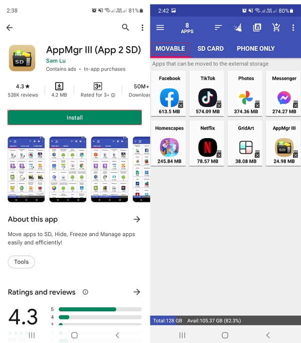 Sposta le app sulla scheda SD su Samsung con il File Manager di terze parti