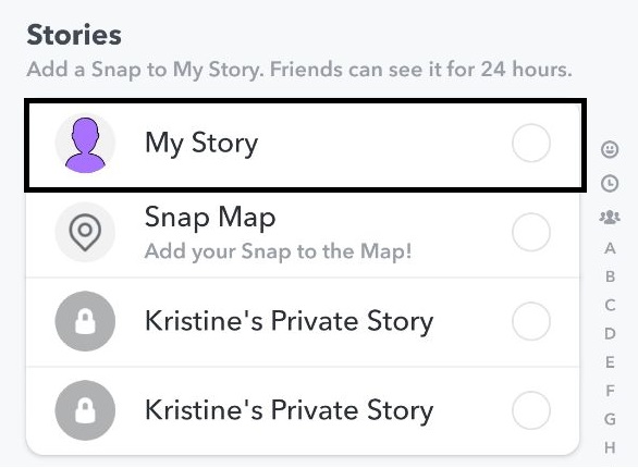 Private Snapchat Story