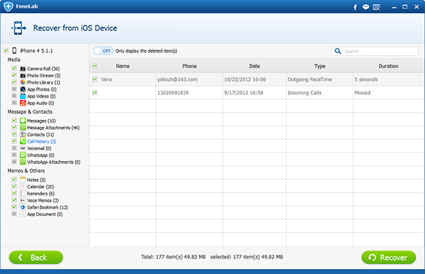 Recover Call History from iPhone