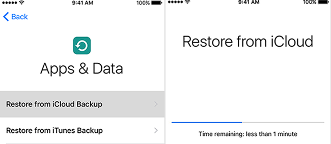 Restore iPhone with iCloud