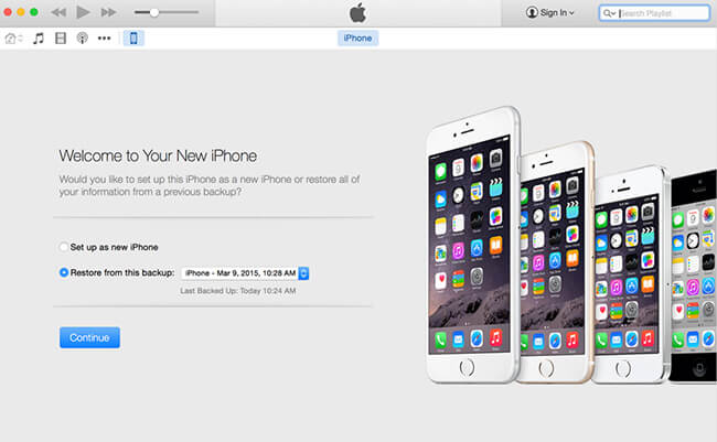 Obnovte iPhone z iTunes
