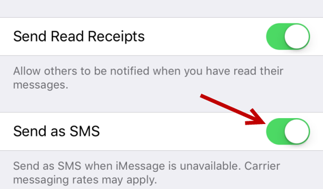 enviar imessage como sms